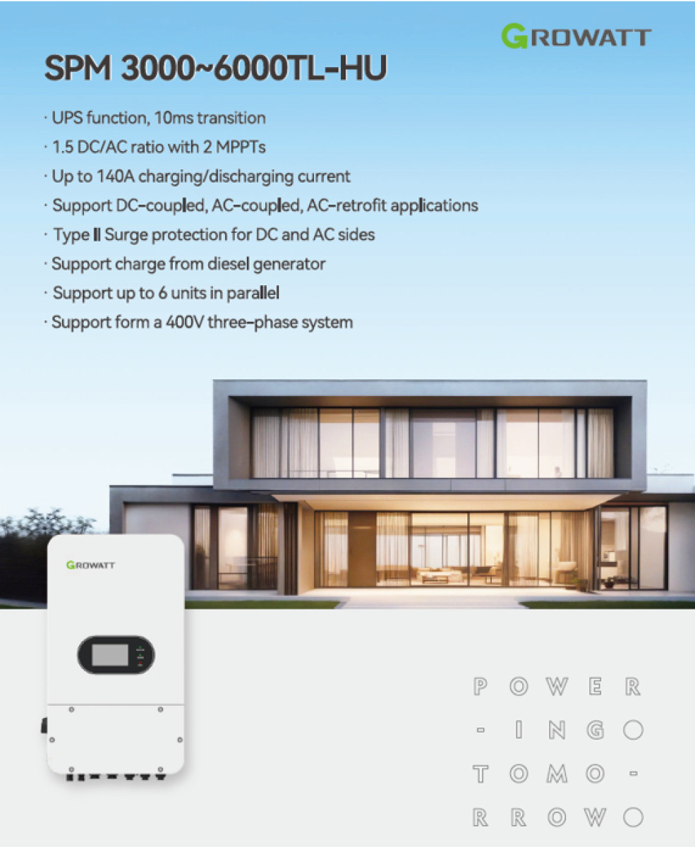 SPM_6000TL-HU 混合型併離網機  單相二線 電壓輸出220V  歐規版