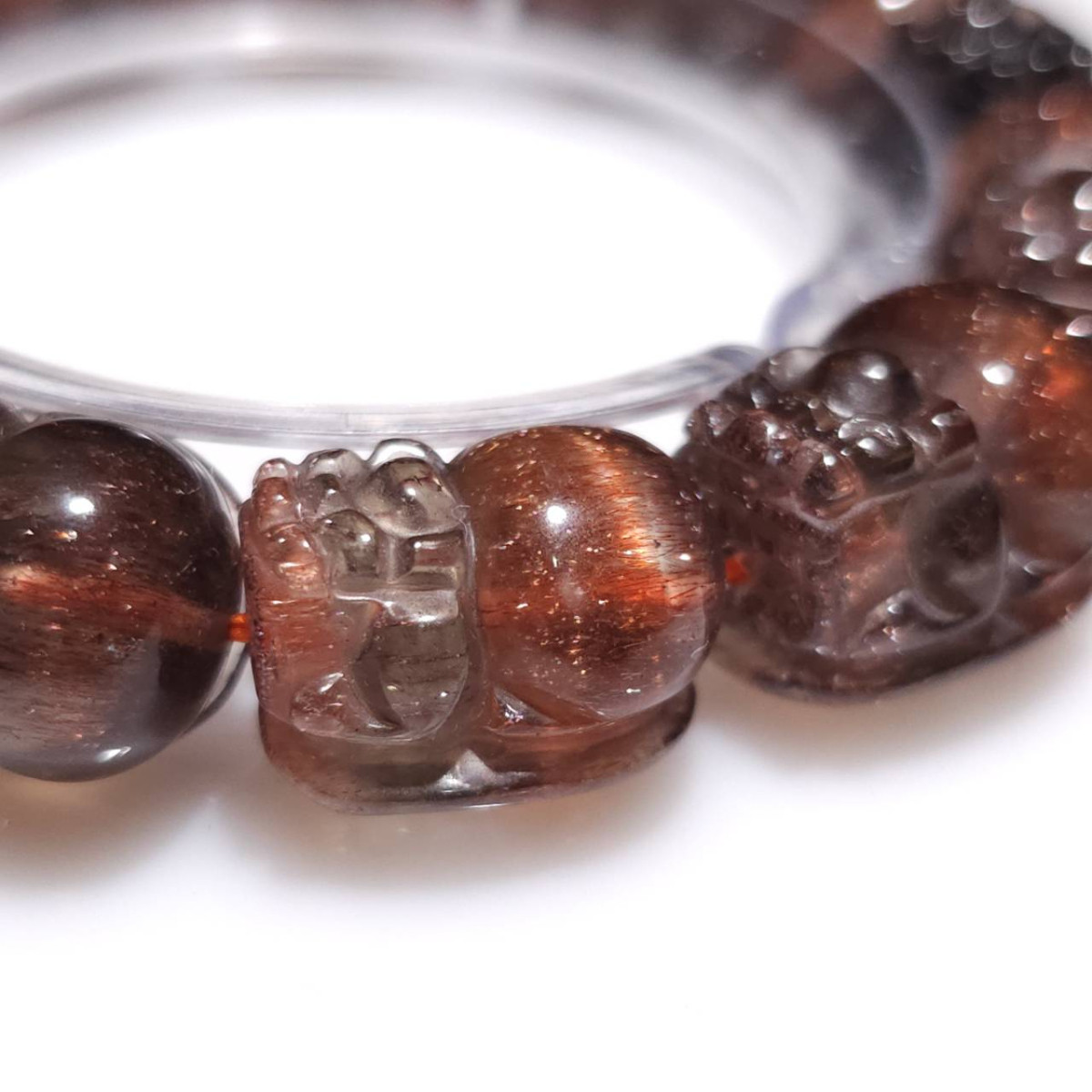 【孤品臻藏】  芬達橘紅超七貔貅手串 難得一見的稀世臻品 順絲 滿色 藍天精選 敬獻給最專業的收藏家