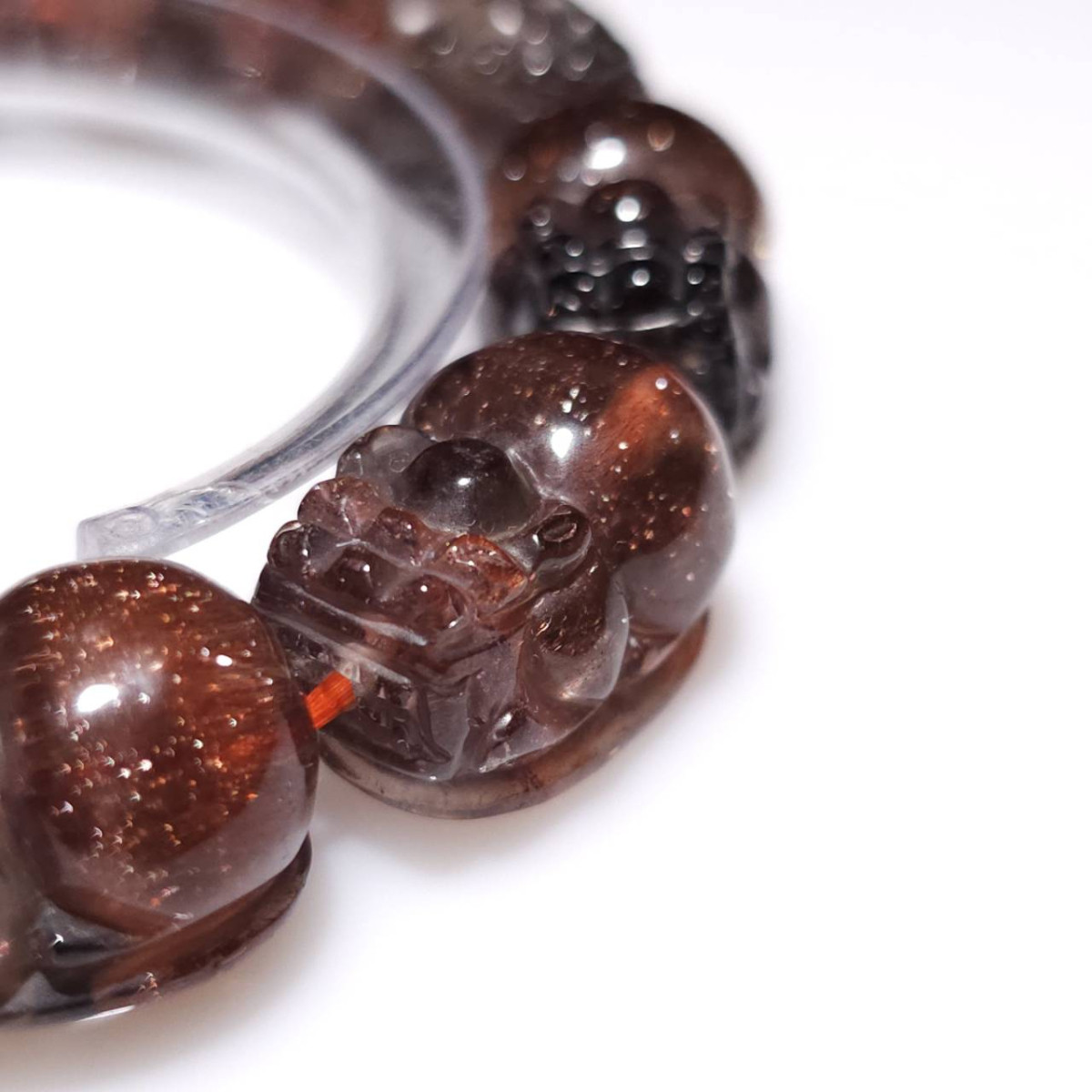 【孤品臻藏】  芬達橘紅超七貔貅手串 難得一見的稀世臻品 順絲 滿色 藍天精選 敬獻給最專業的收藏家