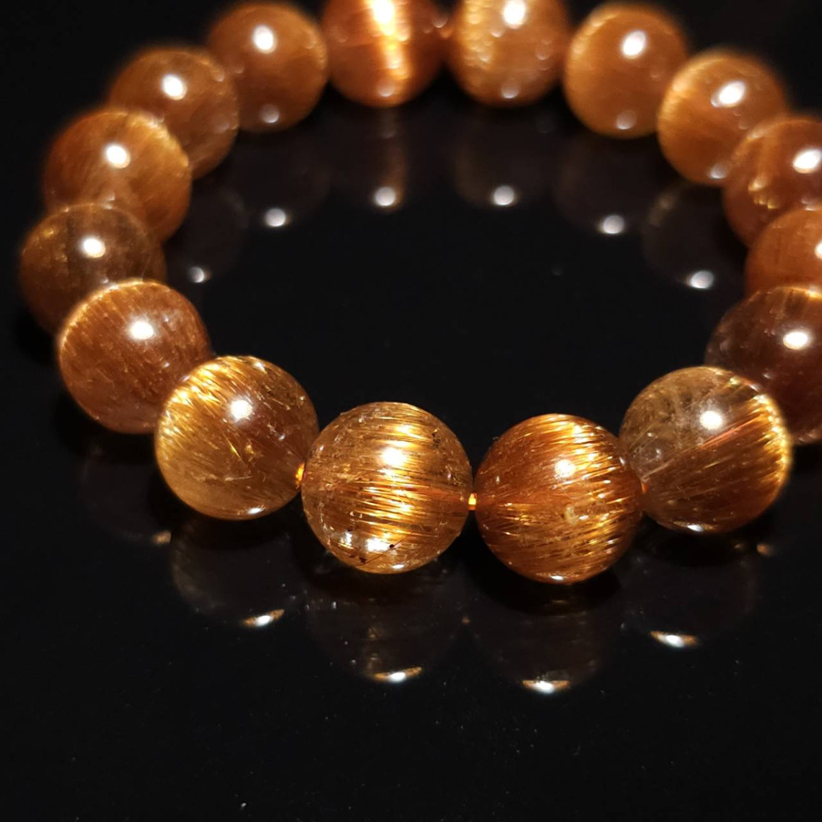 【精品典藏】紅銅鈦手珠 正金橘色階 稀有款 滿、順是紅銅鈦精品的要件 僅此一條 平常不會出現在市場的品項 藍天推薦給您