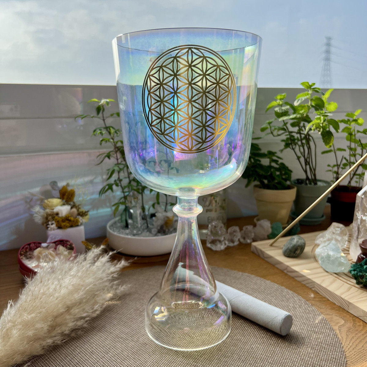 生命之花水晶聖杯/Quartz crystal singing holy grail