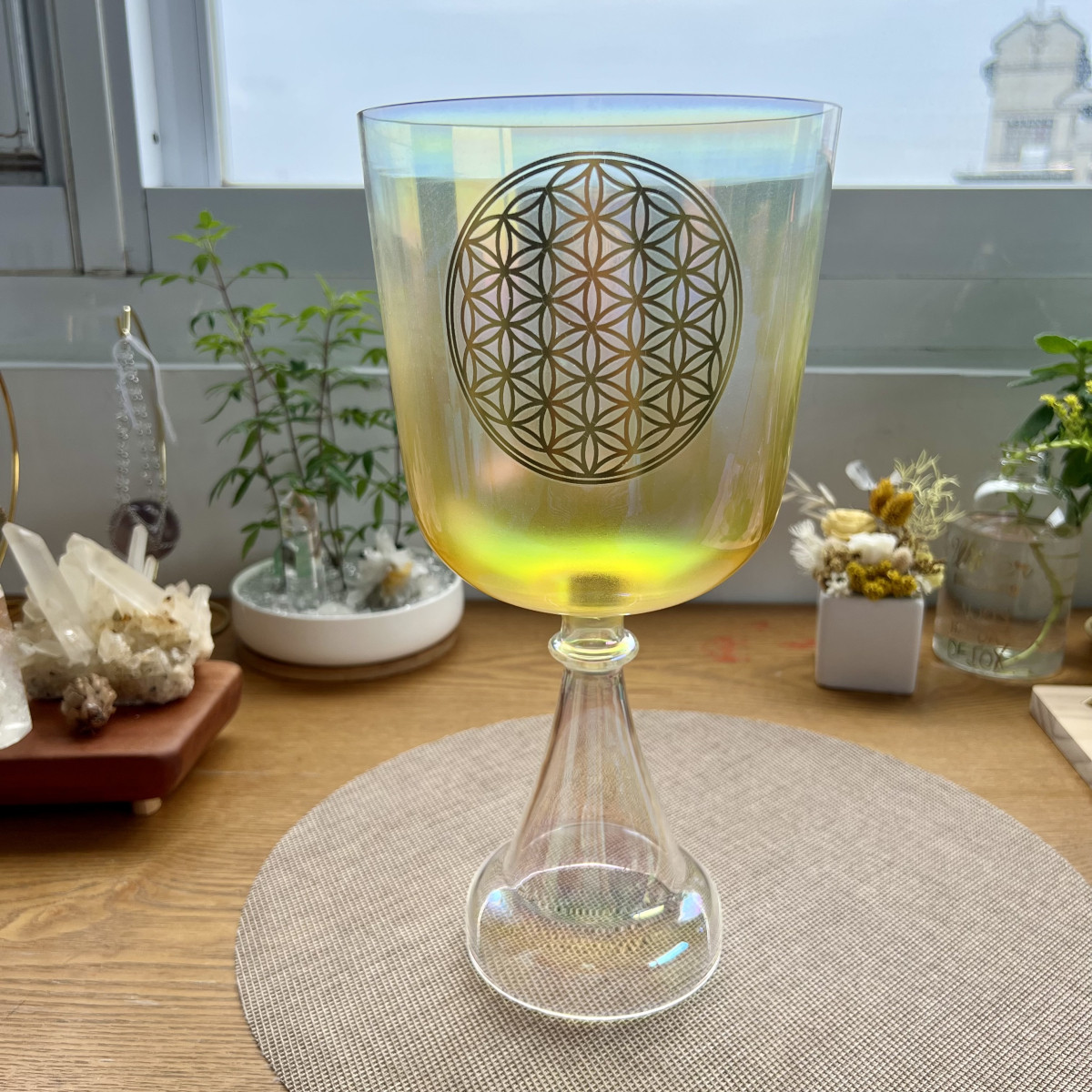 生命之花水晶聖杯/Quartz crystal singing holy grail