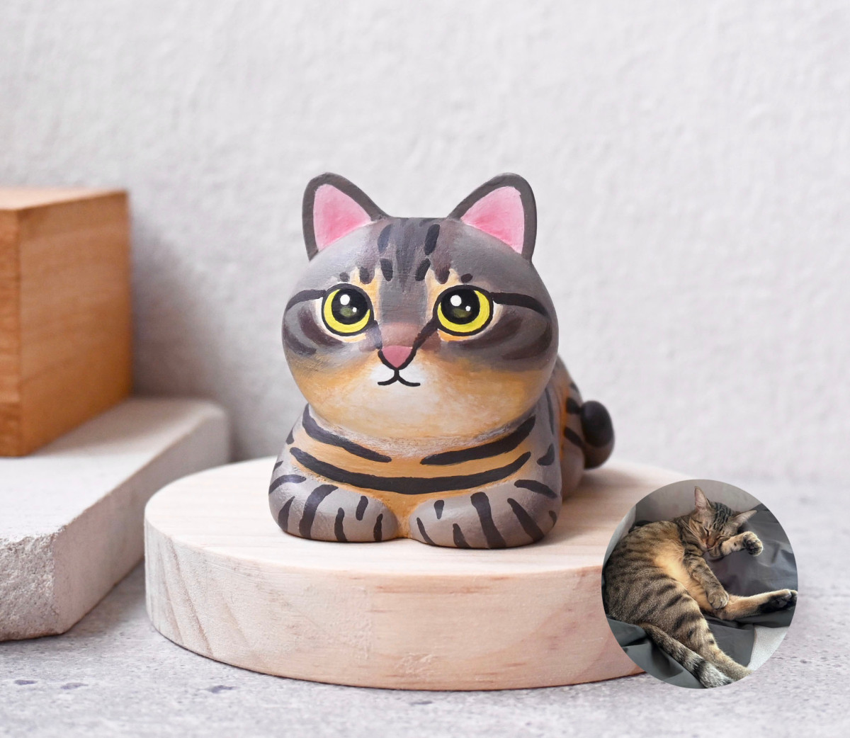 貓咪客製化公仔擺飾 來圖訂製 貓貓專區 手工雕刻小木雕 公仔