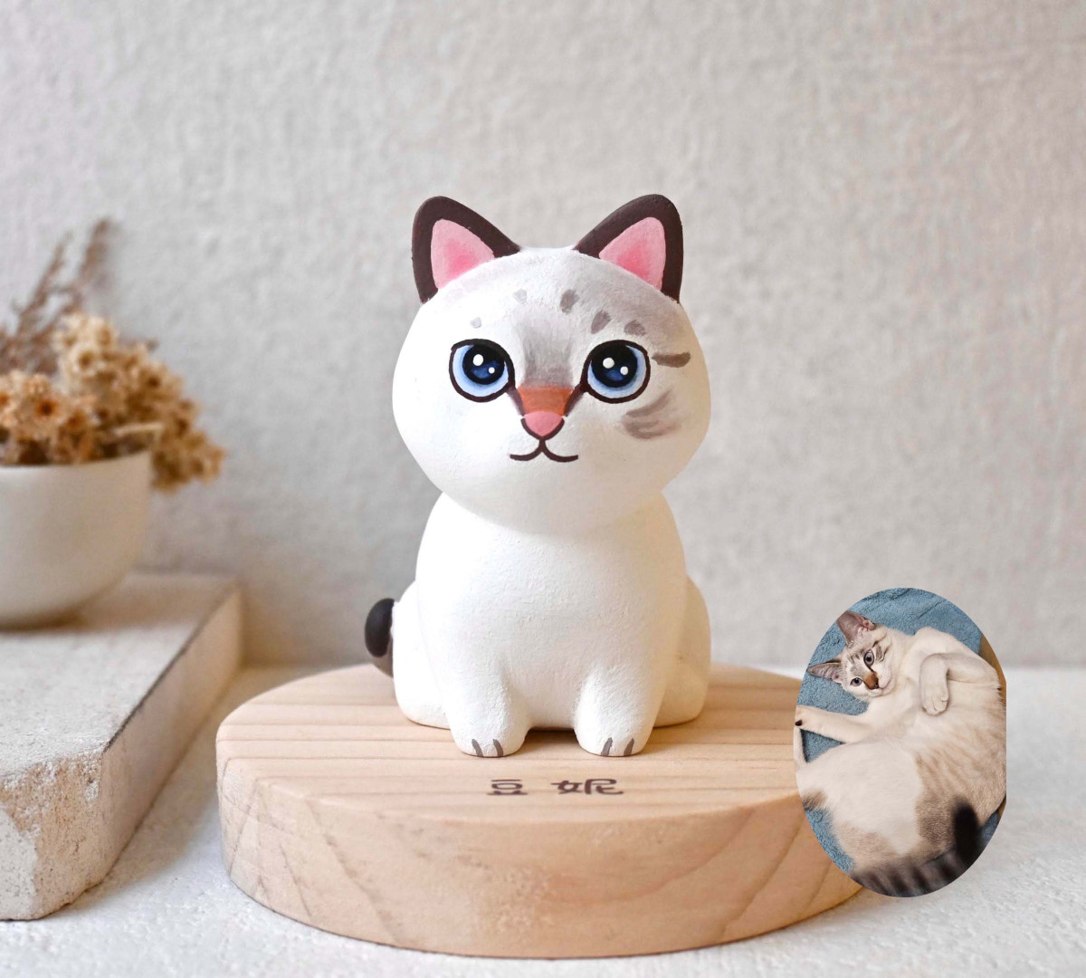 貓咪客製化公仔擺飾 來圖訂製 貓貓專區 手工雕刻小木雕 公仔