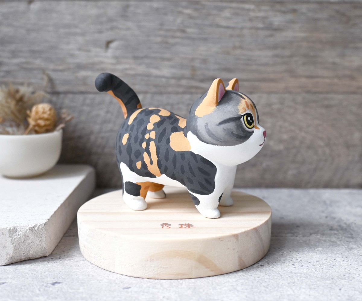 貓咪客製化公仔擺飾 來圖訂製 貓貓專區 手工雕刻小木雕 公仔