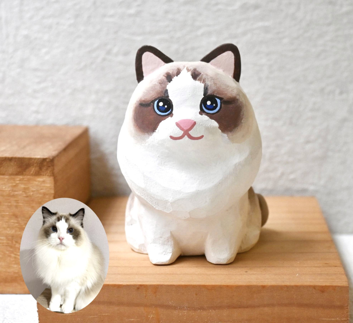 貓咪客製化公仔擺飾 來圖訂製 貓貓專區 手工雕刻小木雕 公仔