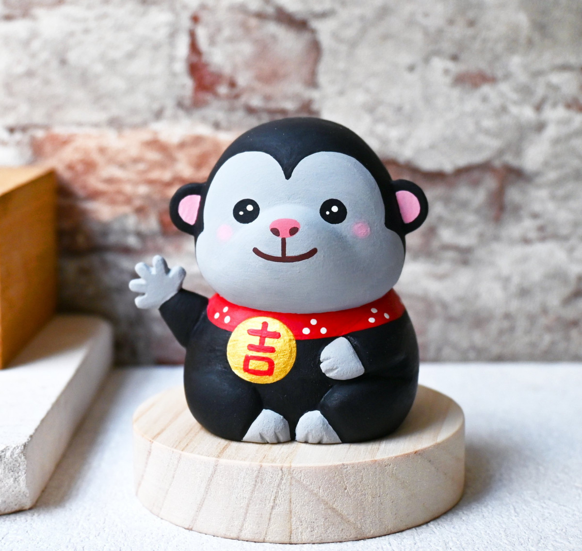 猴運到 招財小猴子 手工木製擺飾 小金剛 療癒小木雕公仔