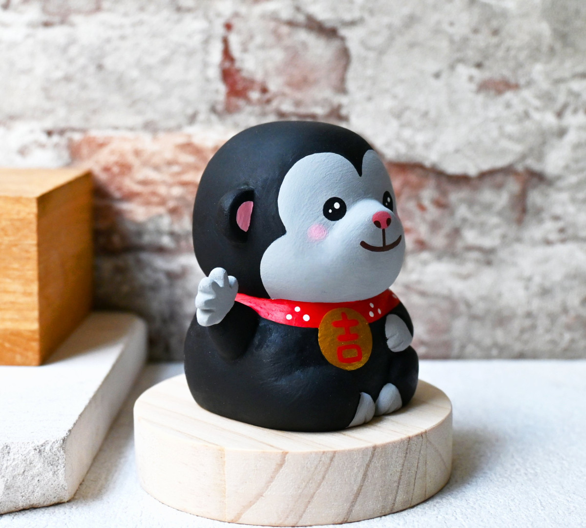 猴運到 招財小猴子 手工木製擺飾 小金剛 療癒小木雕公仔