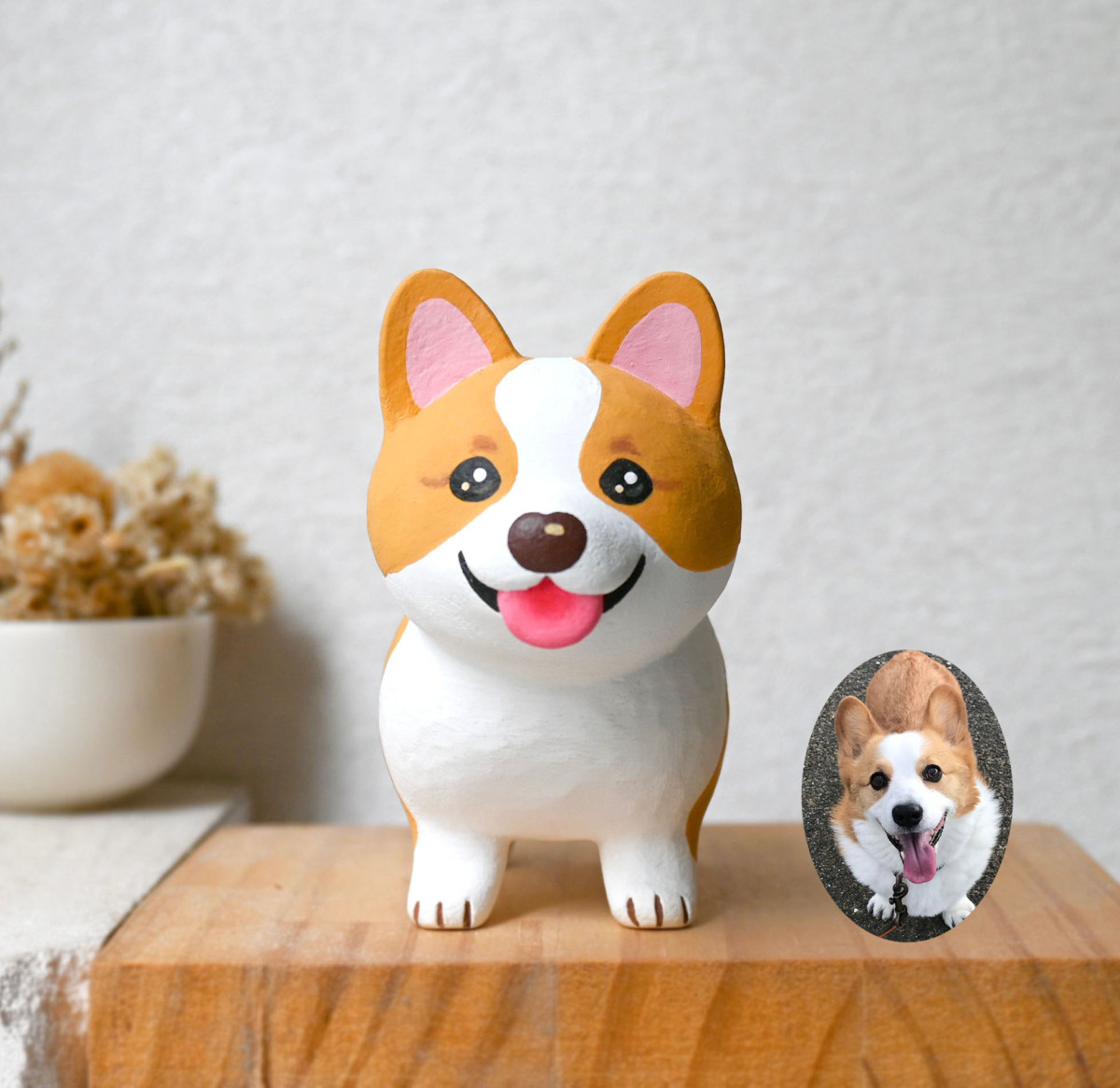 客製化狗狗公仔擺飾 來圖訂製 手工雕刻療癒小木雕 公仔擺飾