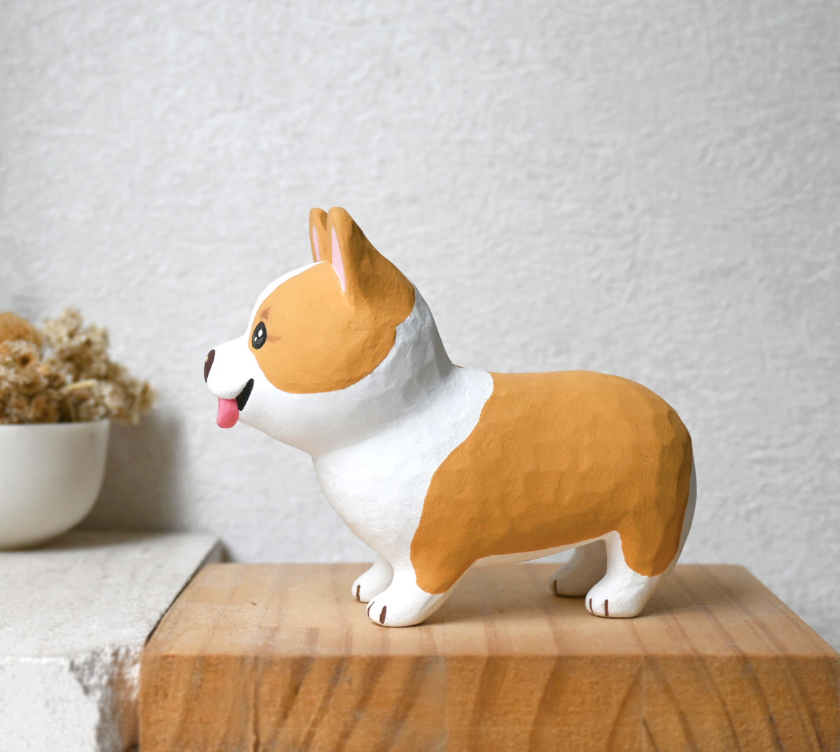 客製化狗狗公仔擺飾 來圖訂製 手工雕刻療癒小木雕 公仔擺飾
