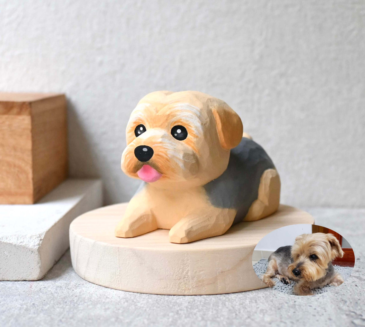 客製化狗狗公仔擺飾 來圖訂製 手工雕刻療癒小木雕 公仔擺飾