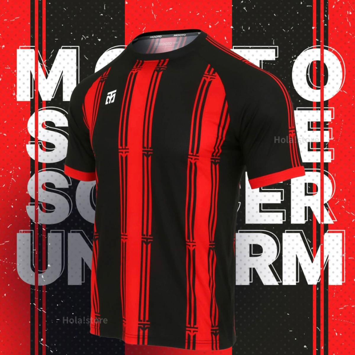 MOOTO STRIPE UNIFORM 條紋系列機能運動上衣 - 經典紅