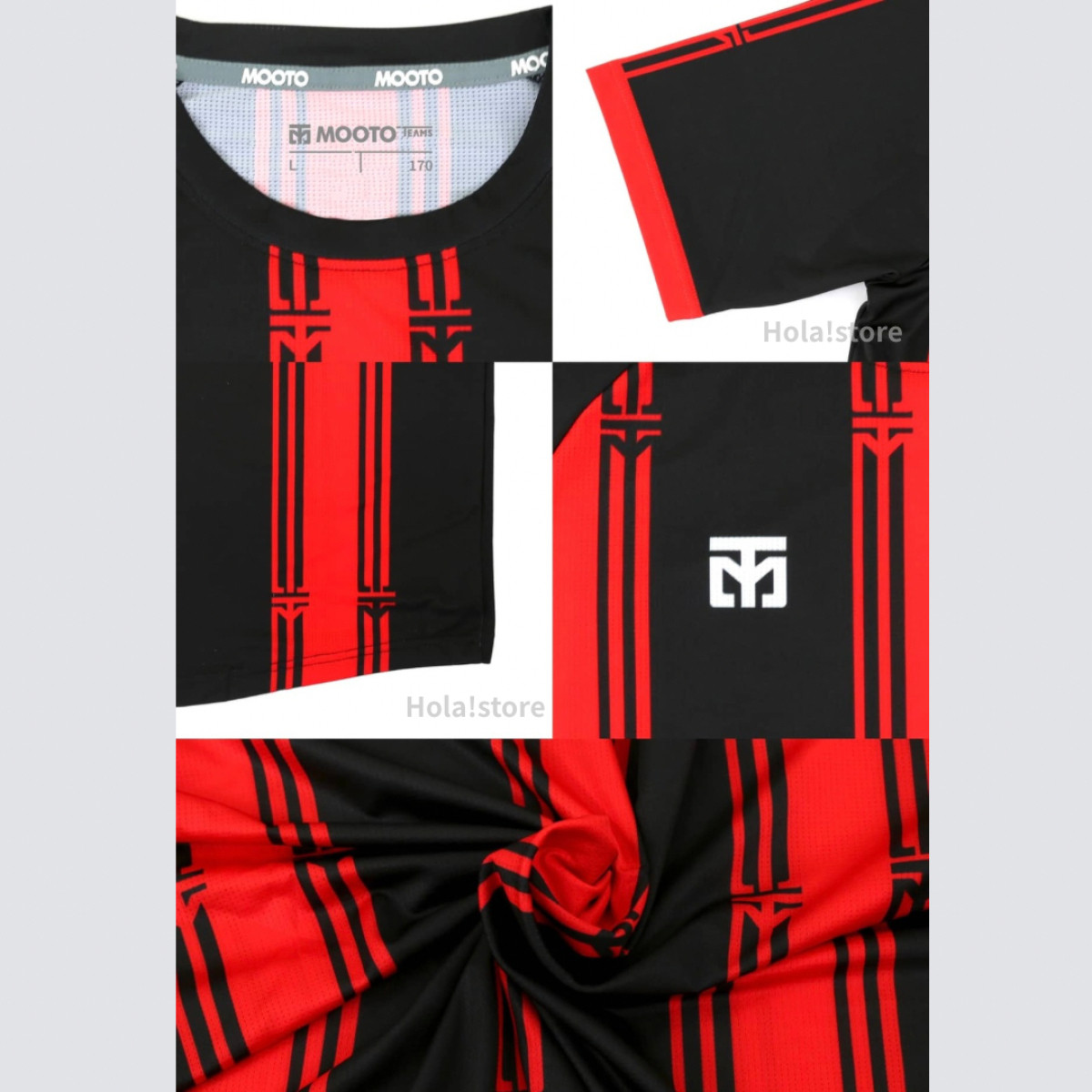 MOOTO STRIPE UNIFORM 條紋系列機能運動上衣 - 經典紅