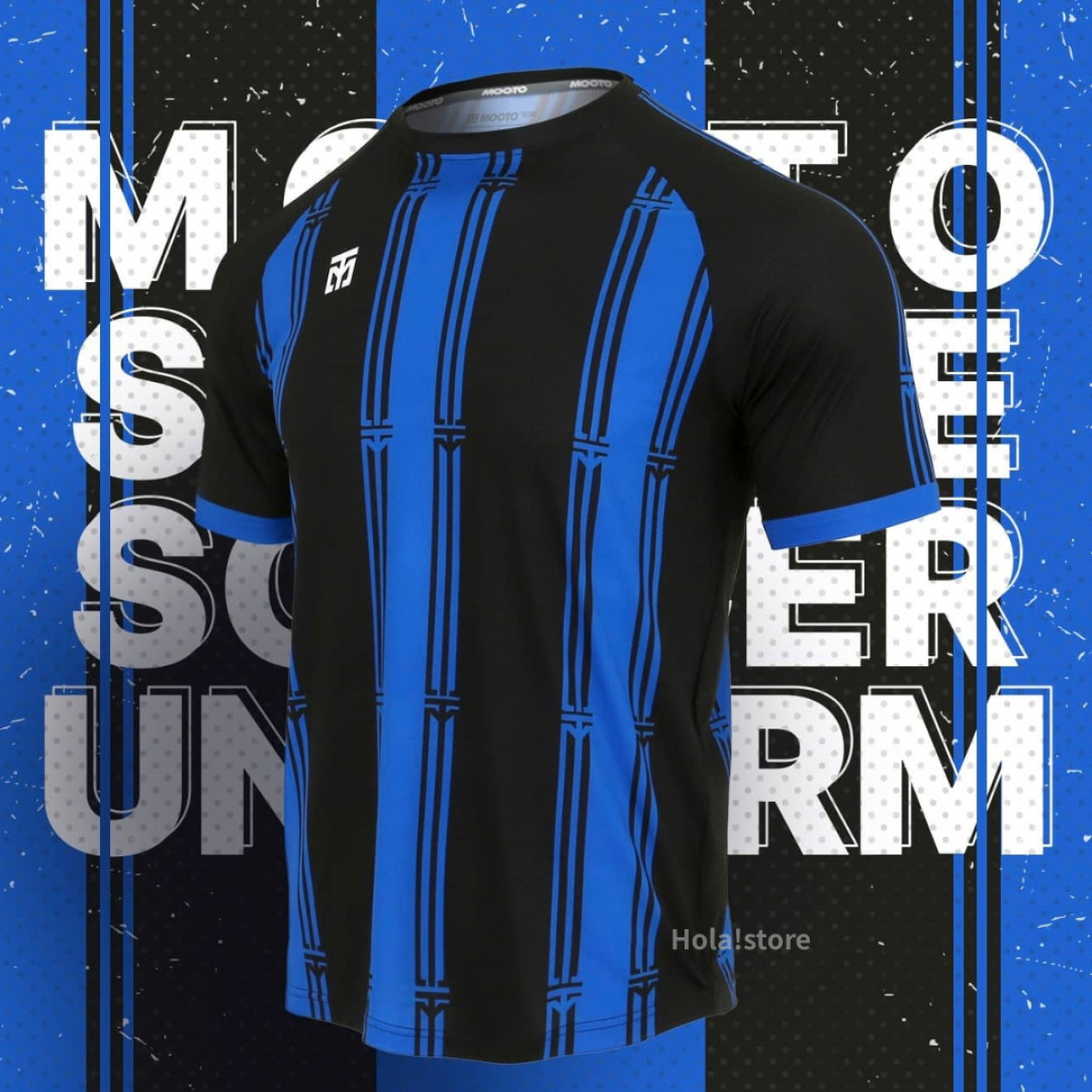 MOOTO STRIPE UNIFORM 條紋系列機能運動上衣 - 藍色