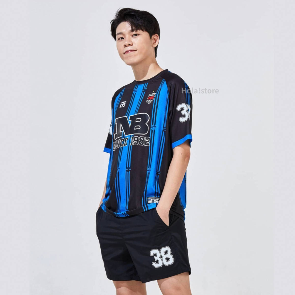 MOOTO STRIPE UNIFORM 條紋系列機能運動上衣 - 藍色