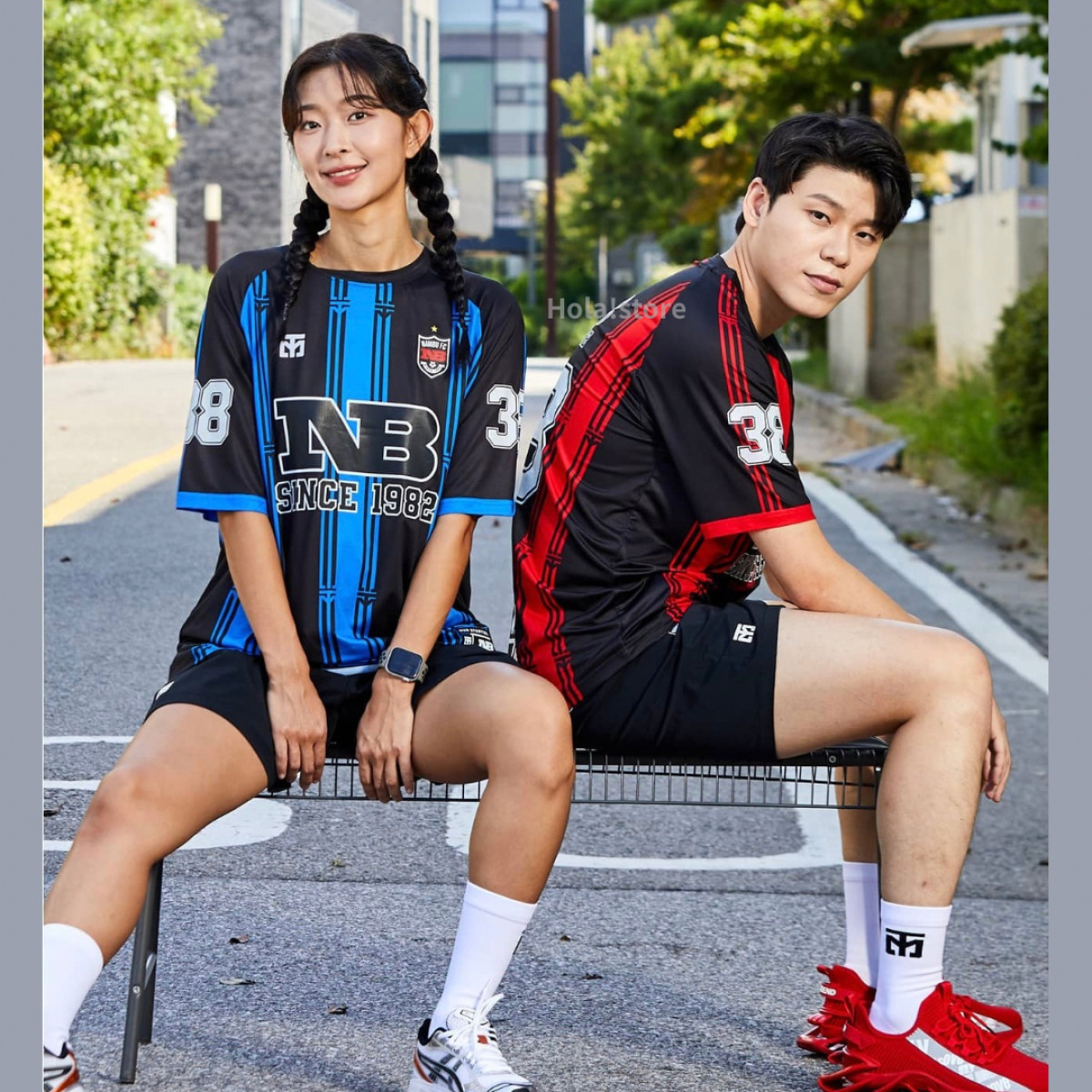 MOOTO STRIPE UNIFORM 條紋系列機能運動上衣 - 藍色