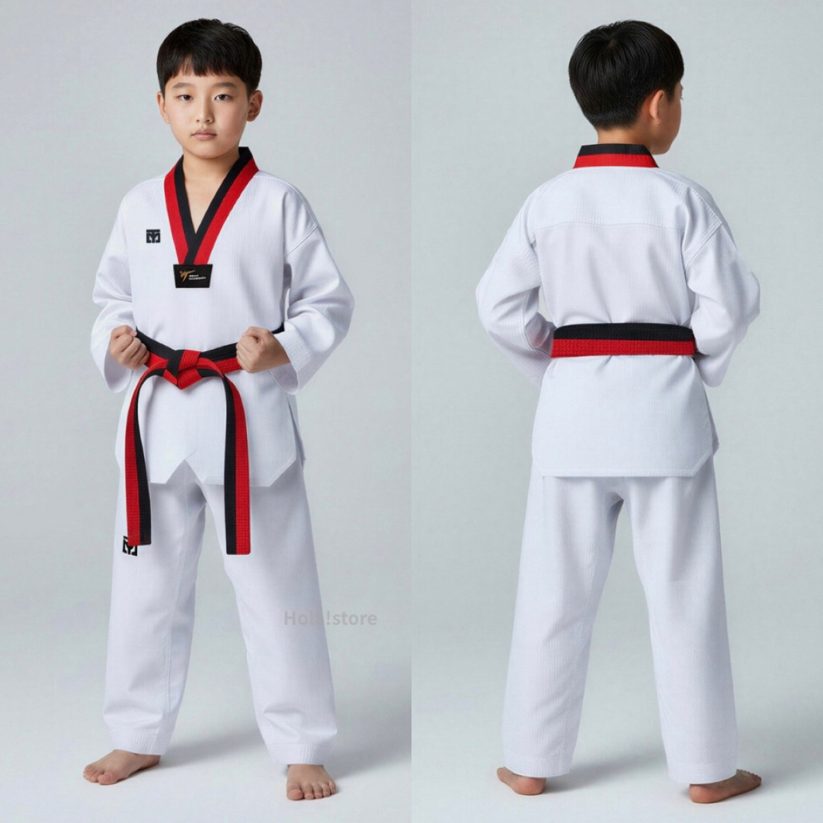 MOOTO 基本款 紅黑領 跆拳道服