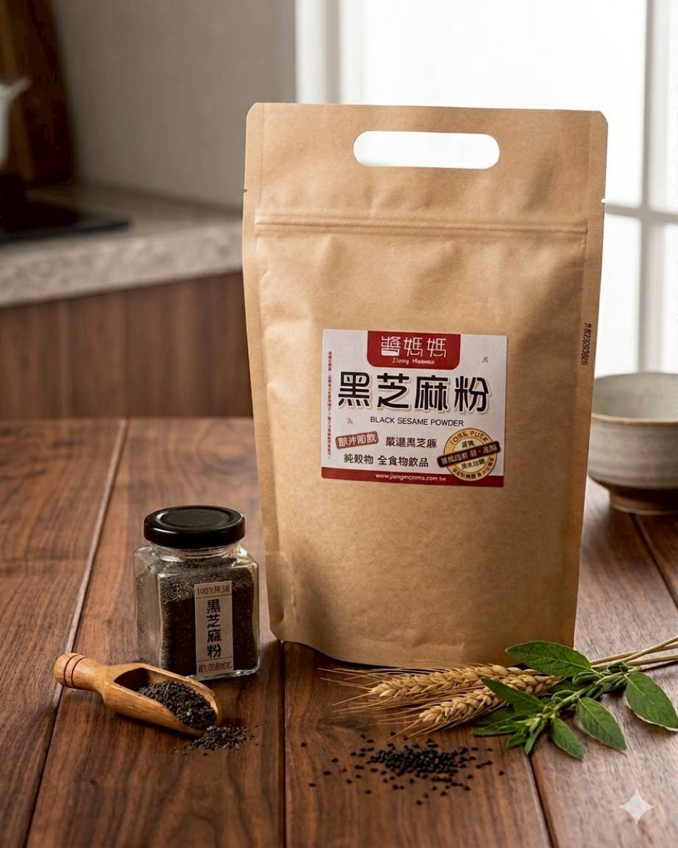 【醬媽媽】純黑芝麻粉 100%純穀物研磨，無添加，美味營養、沖泡飲用 無麩質 芝麻 素食 烘焙 穀粉