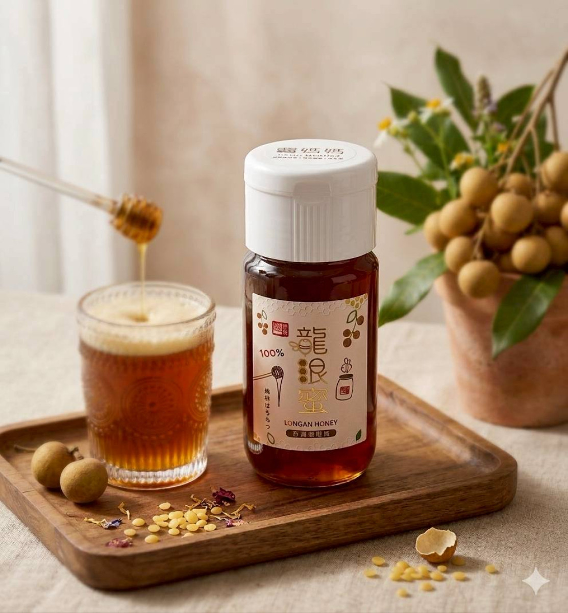 【醬媽媽】台灣龍眼蜜700g／瓶，台灣蜂蜜，蜂蜜抹醬好甜蜜、沖泡蜂蜜水消暑解渴