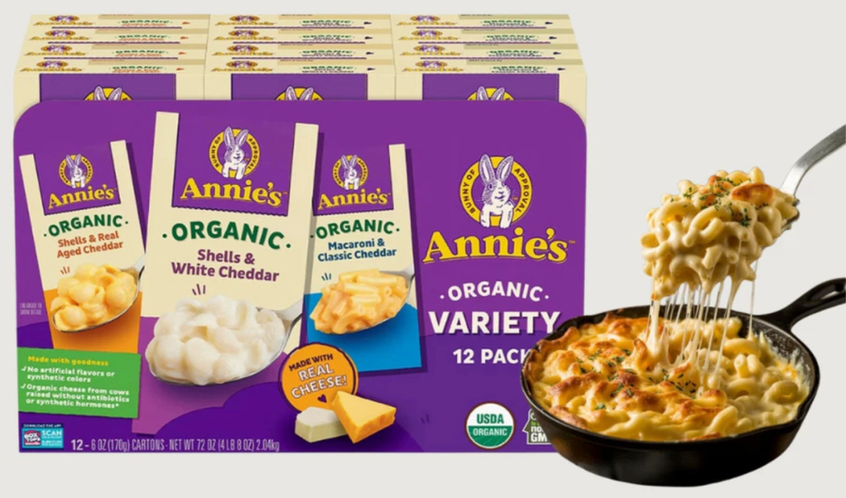 【台灣COSTCO獨賣/美國知名品牌】安妮兔子/有機起司通心粉起司貝殼麵12入組 (2組免運/未滿請另選運費入購物車)《超值一盒2-3人份/三種人氣起司口味一次滿足》