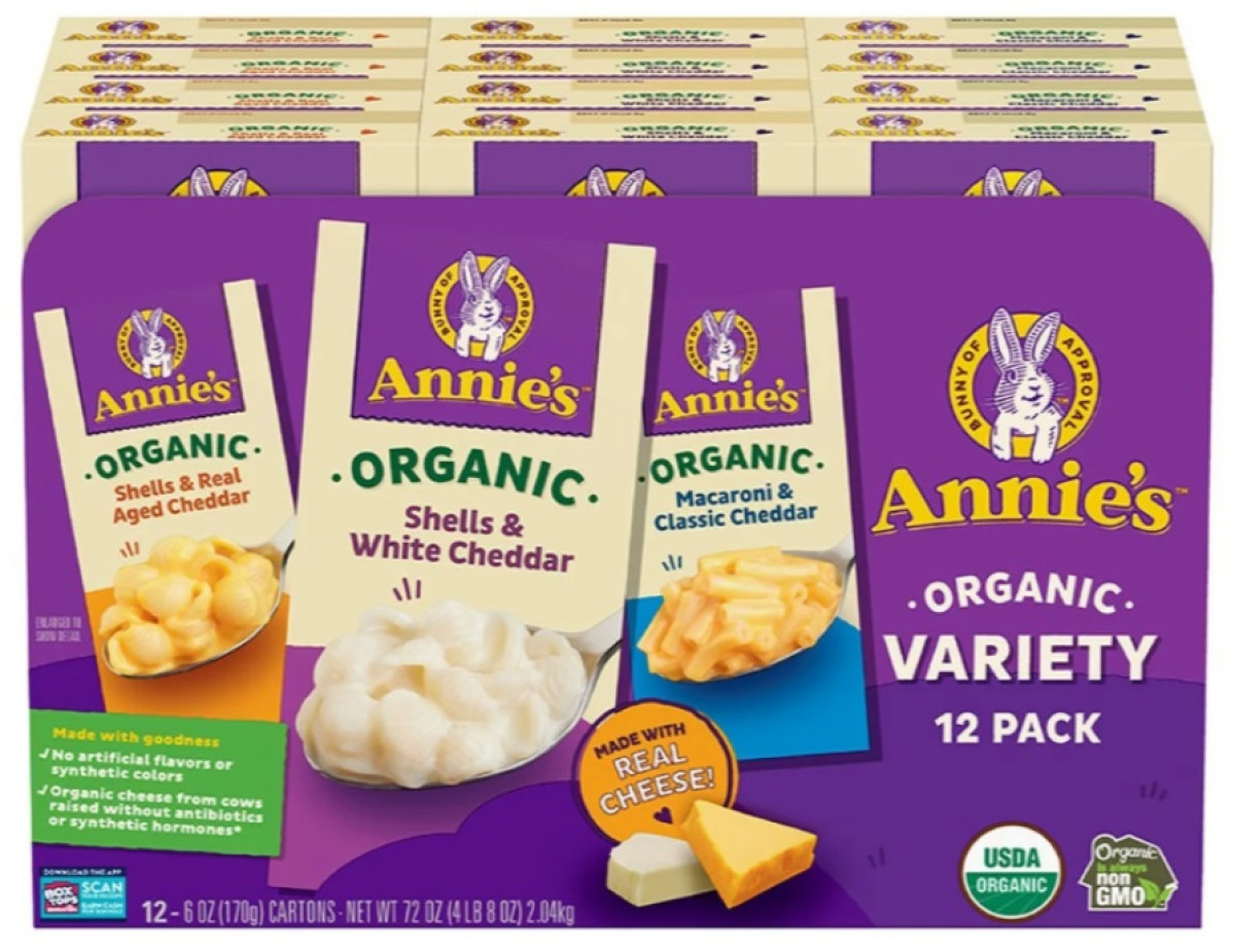 【台灣COSTCO獨賣/美國知名品牌】安妮兔子/有機起司通心粉起司貝殼麵12入組 (2組免運/未滿請另選運費入購物車)《超值一盒2-3人份/三種人氣起司口味一次滿足》