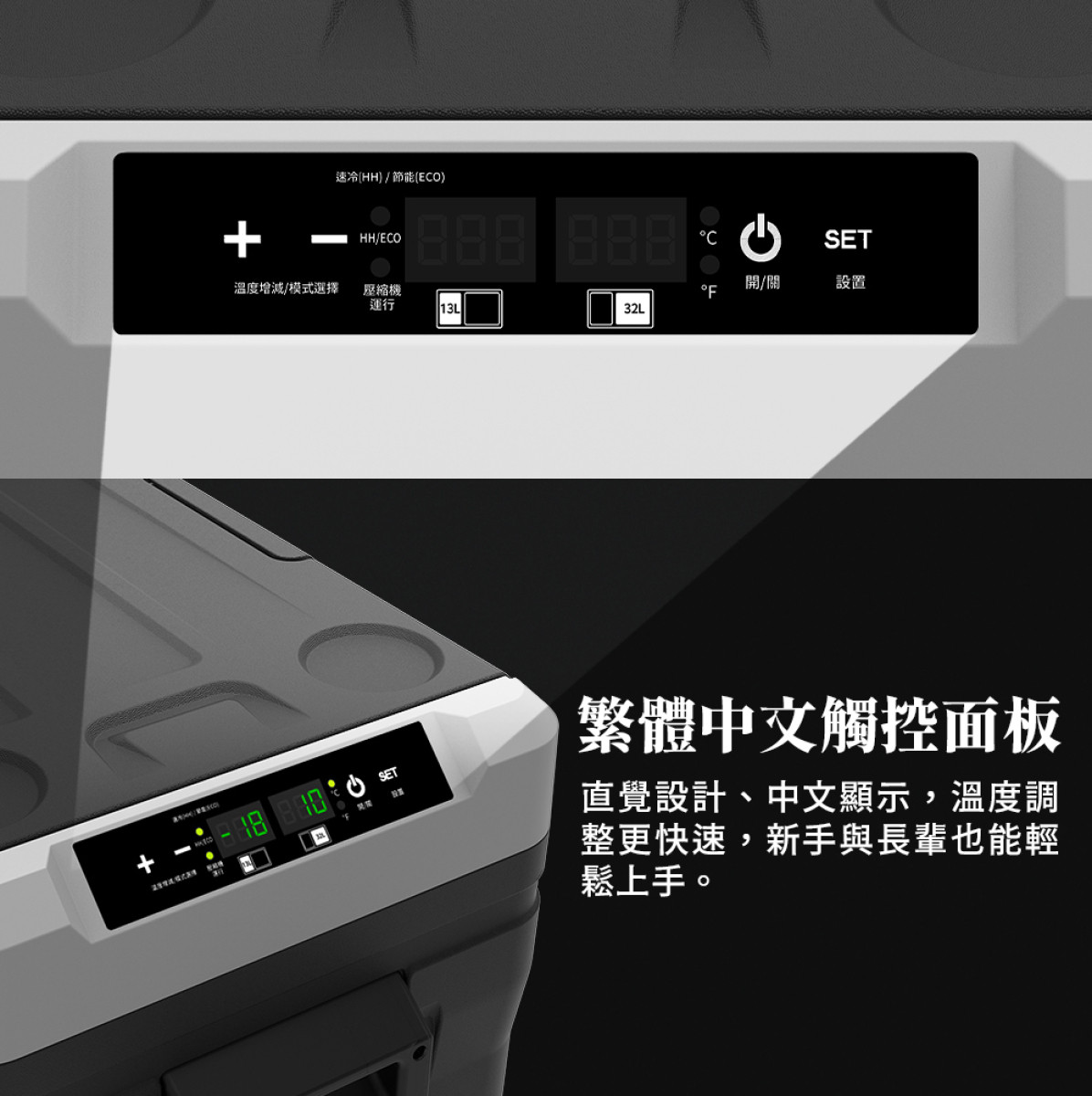 【最新第二代/業界最先進機種/雙槽雙溫控/冷凍-20℃ ~冷藏20℃/家用電源/車用點煙器電源】GP-MCR02 45L雙槽雙溫控行動冰箱 (獨特精緻時尚/一機多用/複合式多功能/居家外出隨時可用)