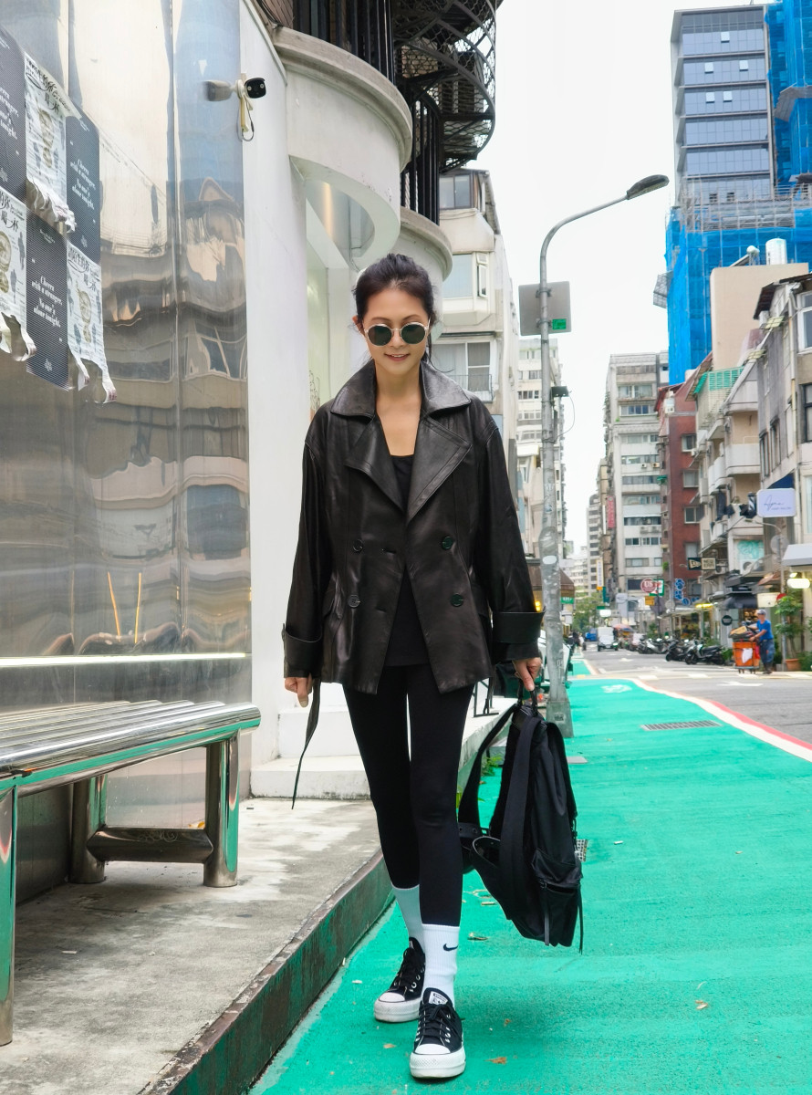 歐式風情 超顯瘦 雙排釦短風衣 植鞣小羊皮