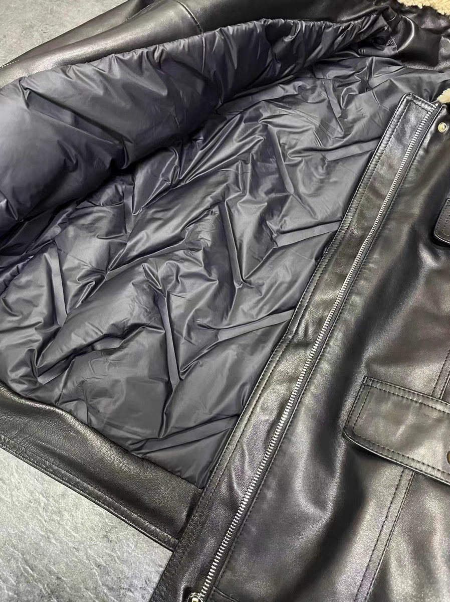 羽絨皮衣 羊羔毛領 油蠟綿羊皮