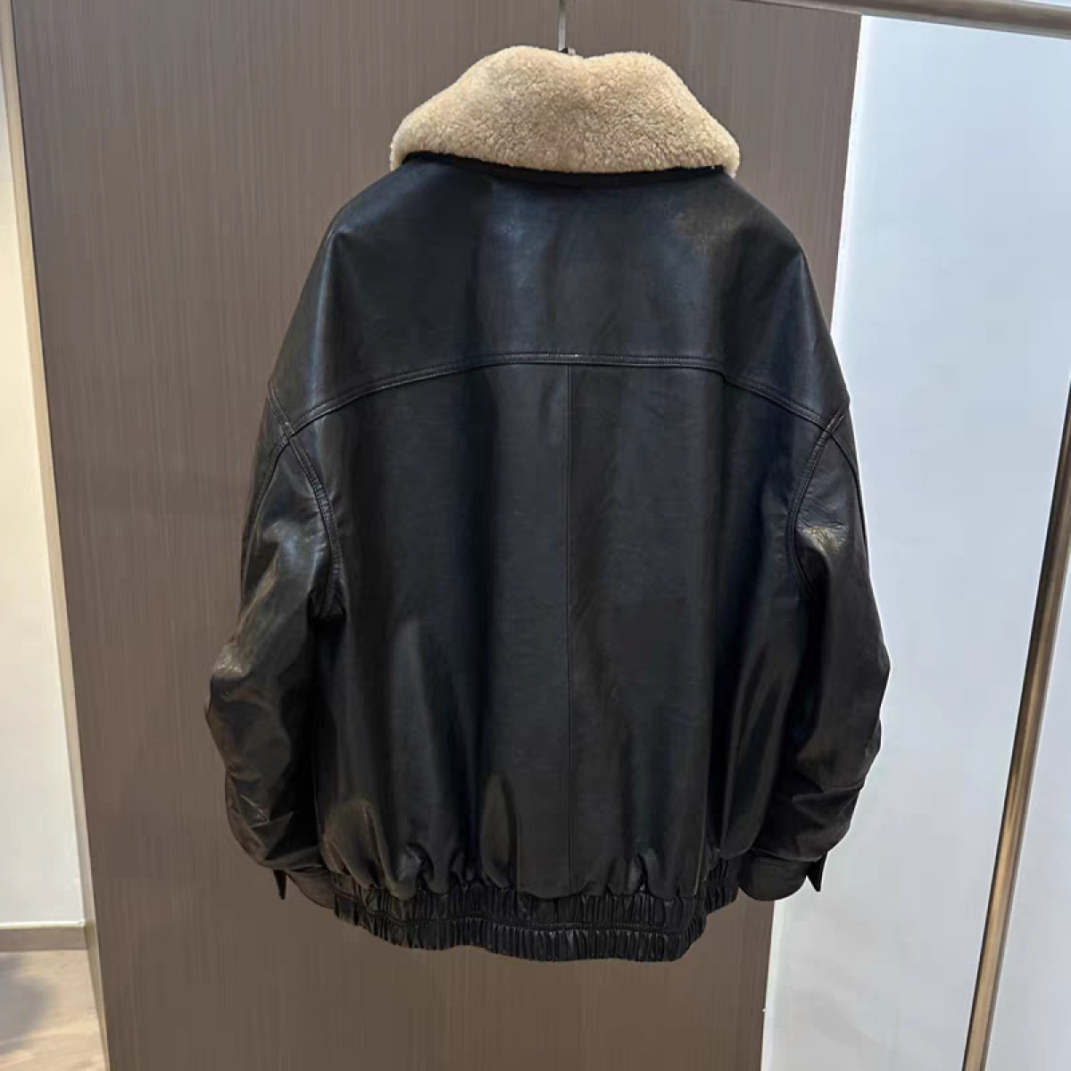 羽絨皮衣 毛領可拆 oversized款 油蠟綿羊皮