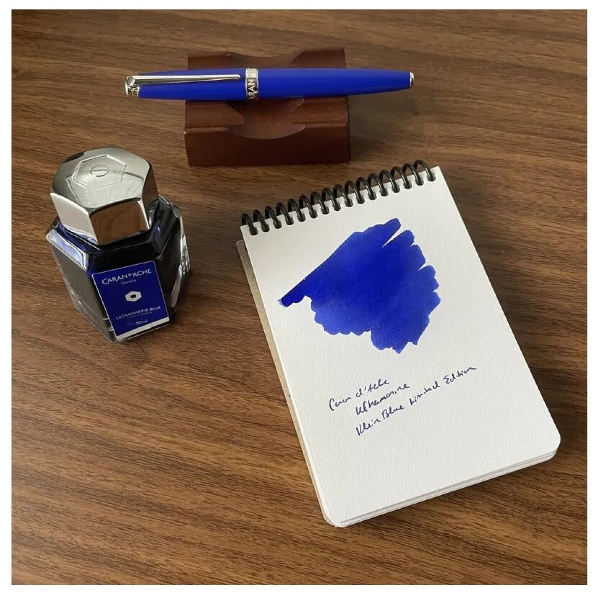 【長益鋼筆】卡達 caran d'ache 利曼 leman 套裝 KLEIN BLUE 克萊因藍 18K 鋼筆墨水禮盒 瑞士