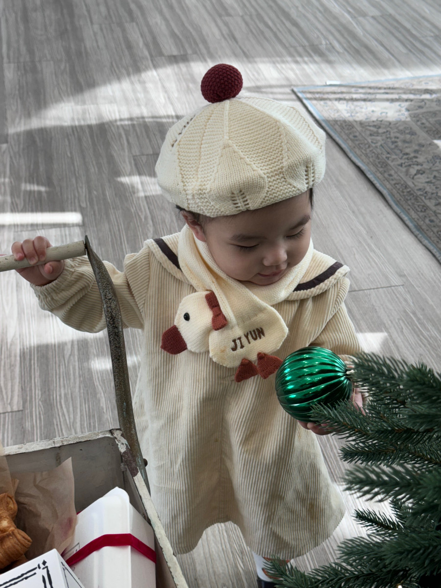 韓國刺繡｜唯美冬季針織刺繡貝蕾帽